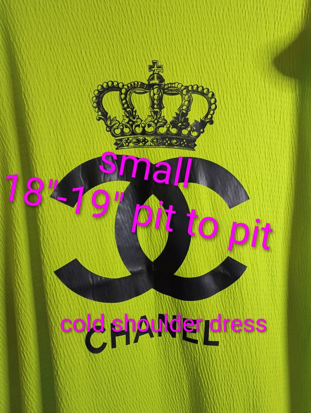 Lime Green Cold Shoulder Dress Or Cover Up - Picture 1 of 4